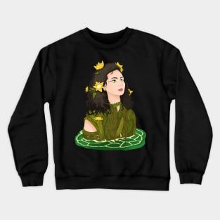 cute amazon mermaid with poison frog. Crewneck Sweatshirt